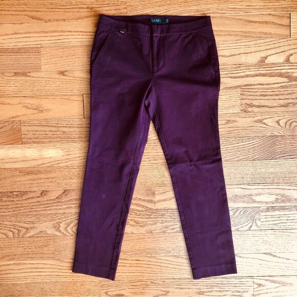 Lauren Ralph Lauren Pants - Lauren Ralph Lauren Double-Faced Stretch Cotton Burgundy Pant Women’s Size 4